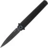 MKM - Maniago Knife Makers Zieba Flame Flipper, FL02-TDSW, 2.9" Black Stonewash Dagger, Black Titanium Handle
