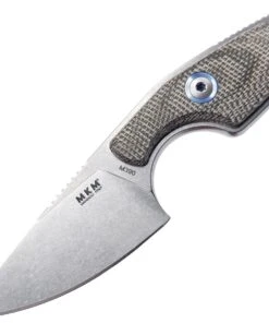 MKM - Maniago Knife Makers MKM - Maniago Knife Maker Mikro 1 MR01-GC, 1.97" M390 Stonewashed Fixed Blade, Green Canvas Micarta Handle