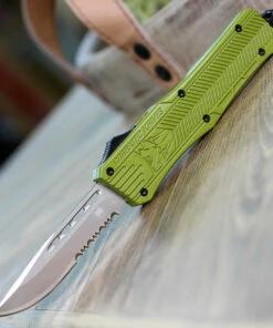 CobraTec Knives MODCTK-1MDS Medium CTK-1 OD-Green, 3.0" D2 Steel Drop Point Serrated Blade, Aluminum Handle