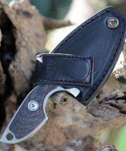 MKM - Maniago Knife Makers Mikro 2 Fixed Blade R02-CF, 2" Bohler M390 Stonewashed Plain Blade, Black Carbon Fiber Handle -Knifeworks Sales Store MR02CF 45831.1627402278