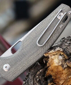 GiantMouse ACE Nimbus V2, 3.0" ELMAX Steel Satin Plain Blade, Green Canvas Micarta Handle -Knifeworks Sales Store NIMBUS V2 GRN MICARTA.2 51188.1615920767