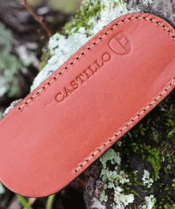 Castillo Knives Muralla Folding Lockback, C2WBM, 3.5" Sandvik 14C28N Plain Blade, Wheat Brown Micarta Handle -Knifeworks Sales Store Navaja sheath 71070.1636050241