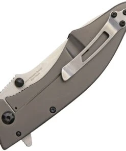 Outdoor Edge CQ-35S Large Conquer Framelock Knife, 3.5" Drop Point Partially Serrated Blade, Black & Brown Handle -Knifeworks Sales Store OECQ35S 1 88693.1584648559