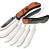 Outdoor Edge 3.5" Razorlite EDC RLB-30, 3.5" Japanese 420J2 Stainless Interchangeable Blades, Orange Grivory w/ Rubberized TPR Inserts Handle