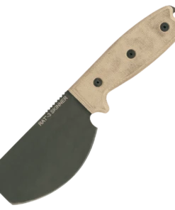 Ontario Rat-3 Skinner - Tan Micarta (3.75" Blk Carbon Steel) 8661