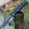Ontario Strike Fighter SF-3 Automatic - Blk Alum. (3.8" 154CM Blk Serr. Tanto) 8742