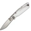 Ontario Knife Co. Wraith Ice Series - Clear Ice 8798CL, 2.6" AUS-8 Satin Recurved Plain Blade, Clear Plastic Handle