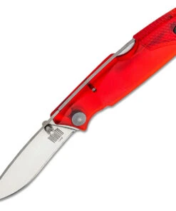 Ontario Knife Co. Wraith Ice Series - Ice Fire 78798RED, 2.6" AUS-8 Satin Recurved Plain Blade, Clear Red Plastic Handle