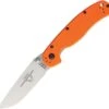Ontario Rat Model II, 3 in. Satin Blade, Orange Nylon Handles