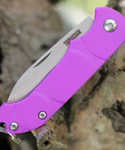 Ontario Knife Co. Traveler 8901PUR, 2.25" Stainless Steel Satin Plain Blade, Purple Plastic Handle -Knifeworks Sales Store ON8901PUR.2 70497.1626899920