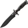Tops Knives Operator 7 Blackout Edition TPOP702, 7.25" Black 1075HC Plain Blade, Black Canvas Micarta/ G10 Handle