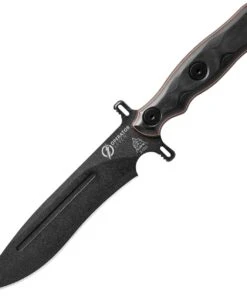 Tops Knives Operator 7 Blackout Edition TPOP702, 7.25" Black 1075HC Plain Blade, Black Canvas Micarta/ G10 Handle