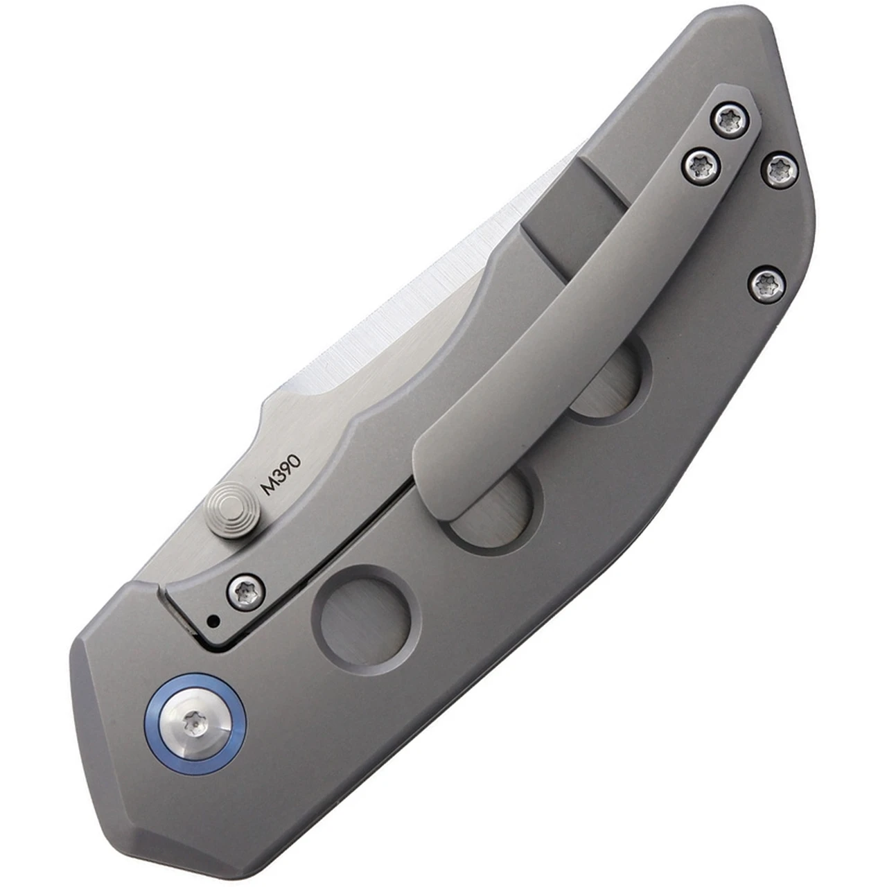 Pena Knives X-Series Rhino PE19, 3" M390 Satin Plain Blade, Gray Titanium Handle 2 Pena Knives X-Series Rhino PE19, 3" M390 Satin Plain Blade, Gray Titanium Handle - Image 2