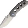 Pena Knives X-Series Rhino PE19, 3" M390 Satin Plain Blade, Gray Titanium Handle