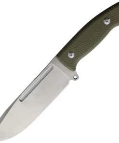 PMP Knives Arctos Limited Edition Fixed Blade PMP003, 7" 440C Drop Point Fixed Blade, Green Canvas Micarta Handle, Black Kydex Sheath