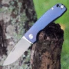 PMP Knives & Maxace Harmony PMP005, 3" Satin Bohler M390 Drop Point Blade, Blue Titanium Handles