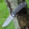 PMP Knives & Maxace Harmony PMP006, 3" Bohler M390 Stonewashed Drop Point Blade, Dark Gray Titanium Handles