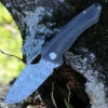 PMP Knives PMP Spartan Front Flipper - Blk Micarta (3.25" Damascus) SPBMKDM