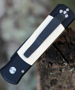 Pro-Tech Godson Tuxedo Automatic - Ivory Micarta (3.15" Blk) 752 -Knifeworks Sales Store PT752.5 45399.1635789030