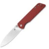 QSP Knife Parrot QS102-E, 3.25" D2 Satin Plain Blade, Red Micarta Handle