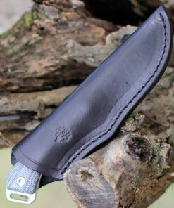 QSP Knife Workaholic Fixed Blade QS124B, 3.5" Bohler N690 Satin Plain Blade, Black Linen Micarta Handle -Knifeworks Sales Store QS124B.2 03239.1603814960