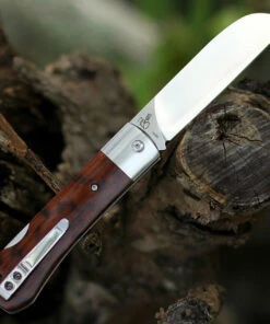 QSP Knife Worker Lockback QS128C, 3.5" Bohler N690 Satin Sheepsfoot Blade, Snakewood Handle -Knifeworks Sales Store QS128C 13587.1603809947