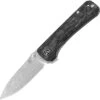 QSP Knife Hawk, QS131-E, 3.25" Laminated Damascus Steel, Shredded Carbon Fiber Handle