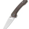 QSP Knife QSP Leopard - Brown Linen Micarta (3" Satin 14C28N) QS135-D
