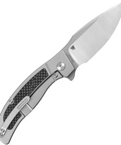 QSP Knife Legatus Frame Lock Flipper QS136-A, 3.50" Bohler M390 Drop Point Plain Blade, Titanium Handle with Carbon Fiber Inlay -Knifeworks Sales Store QS136A 1 23980.1617658974