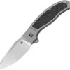 QSP Knife Legatus Frame Lock Flipper QS136-A, 3.50" Bohler M390 Drop Point Plain Blade, Titanium Handle with Carbon Fiber Inlay