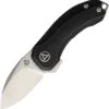 QSP Knife Hamster Folding Knife QS138-B, 2" CPM-S35VN 2 Tone Satin Drop Point Blade, Black Titanium Handle