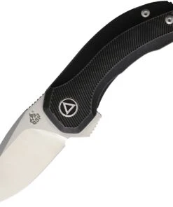 QSP Knife Hamster Folding Knife QS138-B, 2" CPM-S35VN 2 Tone Satin Drop Point Blade, Black Titanium Handle