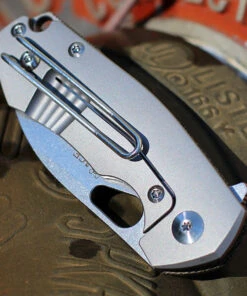 GiantMouse ACE Riv Flipper Elmax Stonewashed Blade Green Canvas Micarta -Knifeworks Sales Store RIV GRN Micarta.3 73981.1614786295