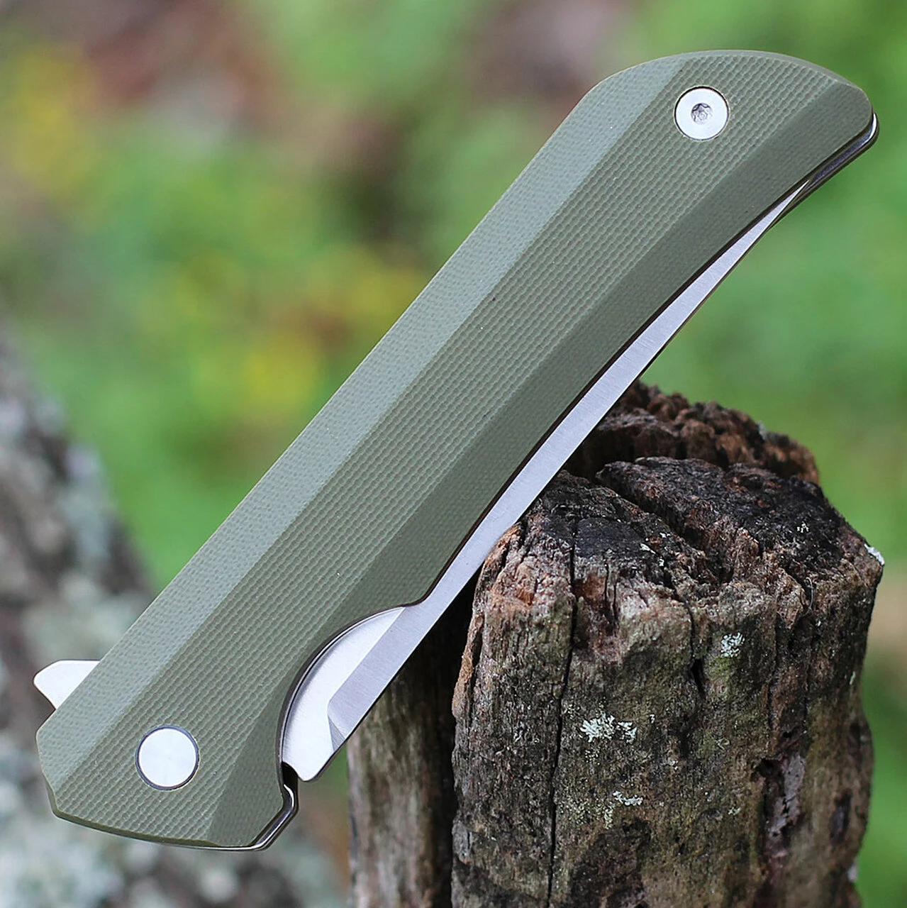 Ruike Hussar P121G, 3.62" 14C28N Plain Blade, Army Green G-10 Handle 3 Ruike Hussar P121G, 3.62" 14C28N Plain Blade, Army Green G-10 Handle - Image 3