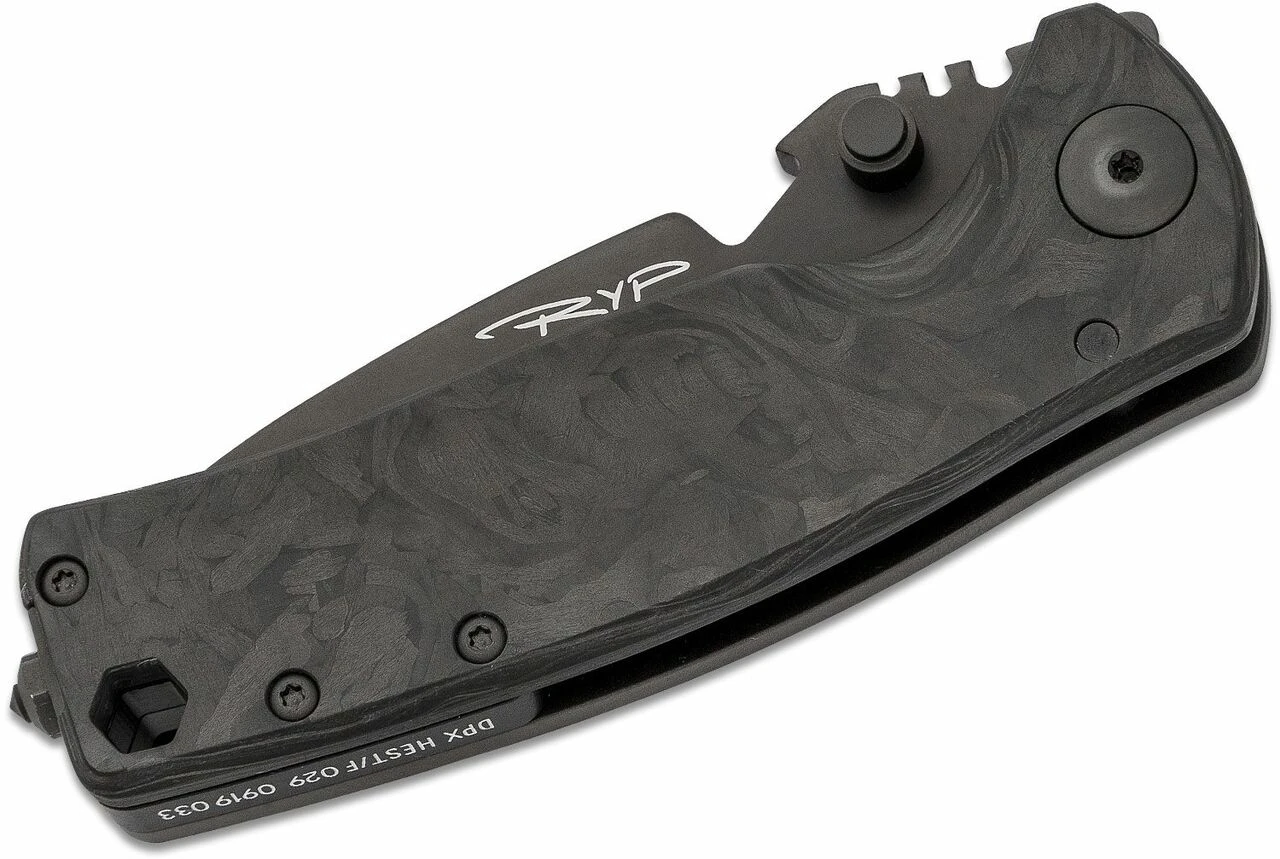 DPx HEST/F Urban Marbled Carbon Fiber Framelock, 2.9" CPM S35VN Matte Black Plain Blade, Marbled Carbon Fiber Titanium Handle 2 DPx HEST/F Urban Marbled Carbon Fiber Framelock, 2.9" CPM S35VN Matte Black Plain Blade, Marbled Carbon Fiber Titanium Handle - Image 2