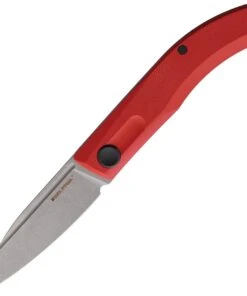Real Steel Stella Folding Knife 7053, 2.95" VG-10 Gray Wash Plain Blade, Red G-10 Handle