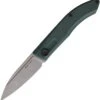 Real Steel Stella Folding Knife 7054, 2.95" VG-10 Gray Wash Plain Blade, Green G-10 Handle
