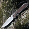 Chris Reeve Small Sebenza 31 Bog Oak Inlay, 2.99" CPM S45VN Stonewashed Drop Point Polished Blade, Matt-Blasted Handle (S31-1100)
