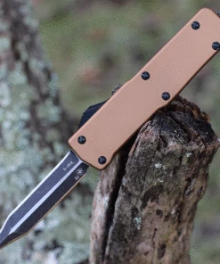 Templar Knife Co. Templar Premium Lightweight Small OTF -Alum. Bronze (3" D2 Blk Dagger) SA-AB-12-1