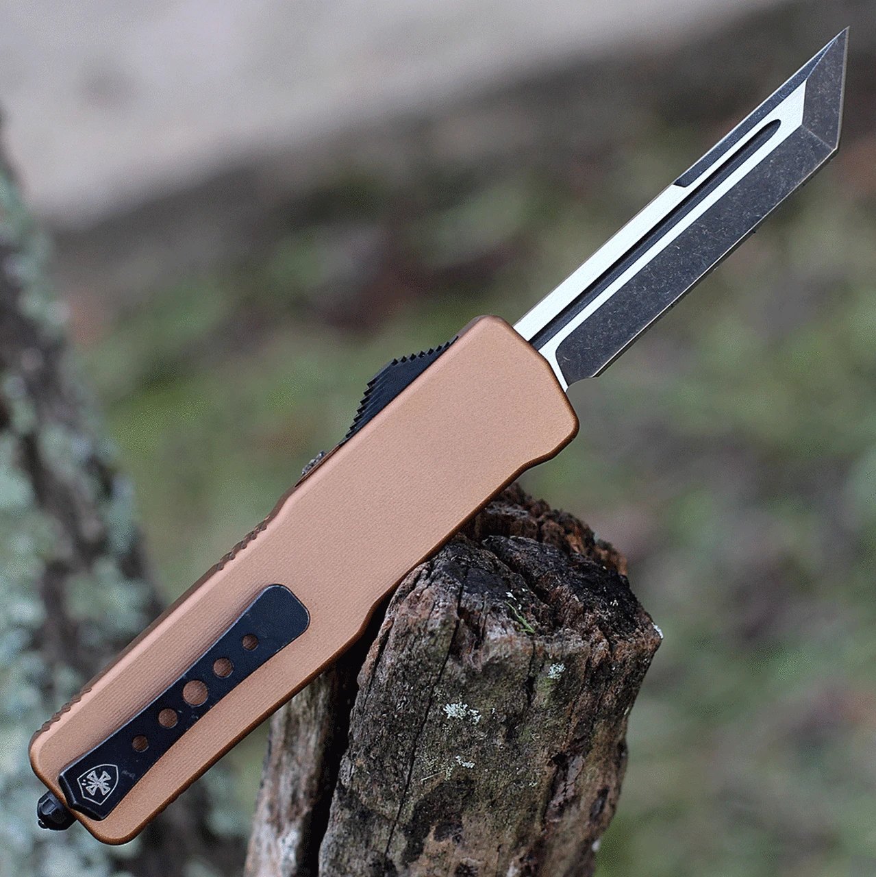 Templar Knife Co. Templar Premium Lightweight Small OTF -Alum. Bronze (3" D2 Blk Tanto) SA-AB-22-1 2 Templar Knife Co. Templar Premium Lightweight Small OTF -Alum. Bronze (3" D2 Blk Tanto) SA-AB-22-1 - Image 2