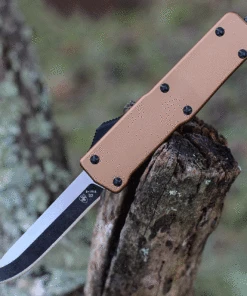 Templar Knife Co. Templar Premium Lightweight Small OTF -Alum. Bronze (3" D2 Blk Drop Point) SA-AB-32-1