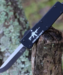 Templar Knife Co. Templar Premium Lightweight Small OTF -Alum. Blk CATI (3" D2 Blk Drop Point) SA-AR15-32-1