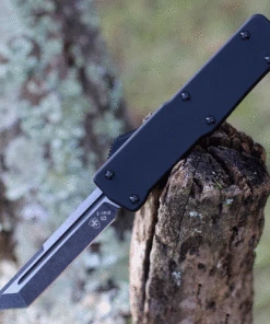 Templar Knife Co. Templar Premium Lightweight Small OTF - Blk Rubber (3" D2 Blk Tanto) SA-BR-22-1