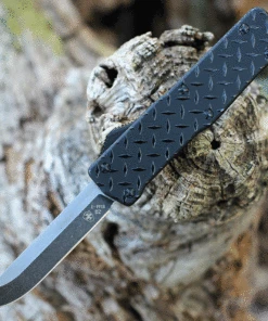 Templar Knife Co. Templar Premium Lightweight Small OTF- Blk Diamond (3" D2 Blk Drop Point) SA-DPG-32-1