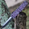 Templar Knife Co. Templar Premium Lightweight Small OTF -Alum. Pink Fleur (3" D2 Blk Drop Point) SA-PKF-32-1