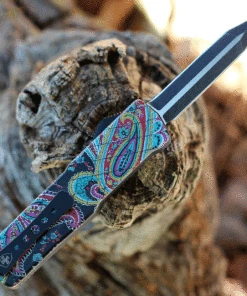 Templar Knife Co. Templar Premium Lightweight Small OTF -Alum. Quilt (3" D2 Blk Dagger) SA-QT-12-1 -Knifeworks Sales Store SAQT121 08822.1635349242