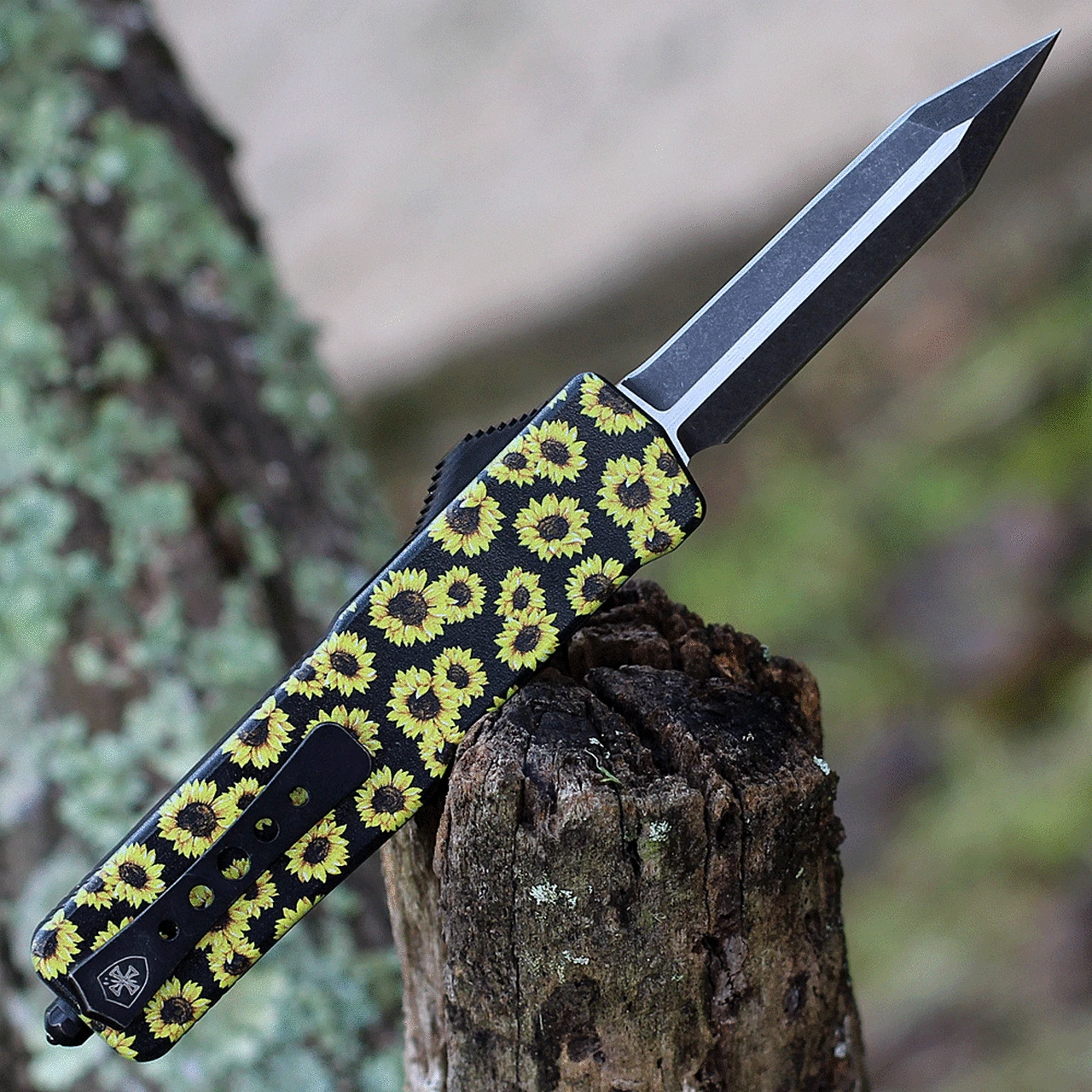 Templar Knife Co. Templar Premium Lightweight Small OTF -Alum. Sunflower (3" D2 Blk Dagger) SA-SUN-12-1 2 Templar Knife Co. Templar Premium Lightweight Small OTF -Alum. Sunflower (3" D2 Blk Dagger) SA-SUN-12-1 - Image 2