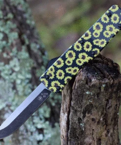 Templar Knife Co. Templar Premium Lightweight Small OTF -Alum. Sunflower (3" D2 Blk Drop Point) SA-SUN-32-1