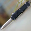 CobraTec Black FS-X OTF Knife CTKSBLKFS-XSDAGNS, 2.75" D2 Steel Dagger Blade, Black Aluminum Handle
