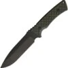 Actilam Spartan Blades Damysus Fixed Blade 3BKGR, 5.5" 1095 Cro-Van Black Plain Blade, Green Micarta Handle